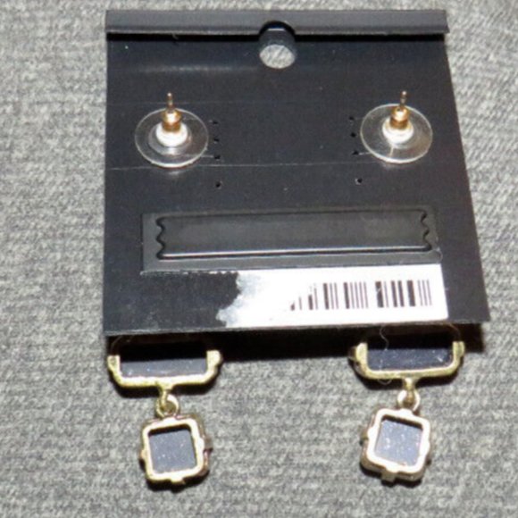 Ann Taylor Navy Sparkly Dangle Statement Earrings - Picture 6 of 7